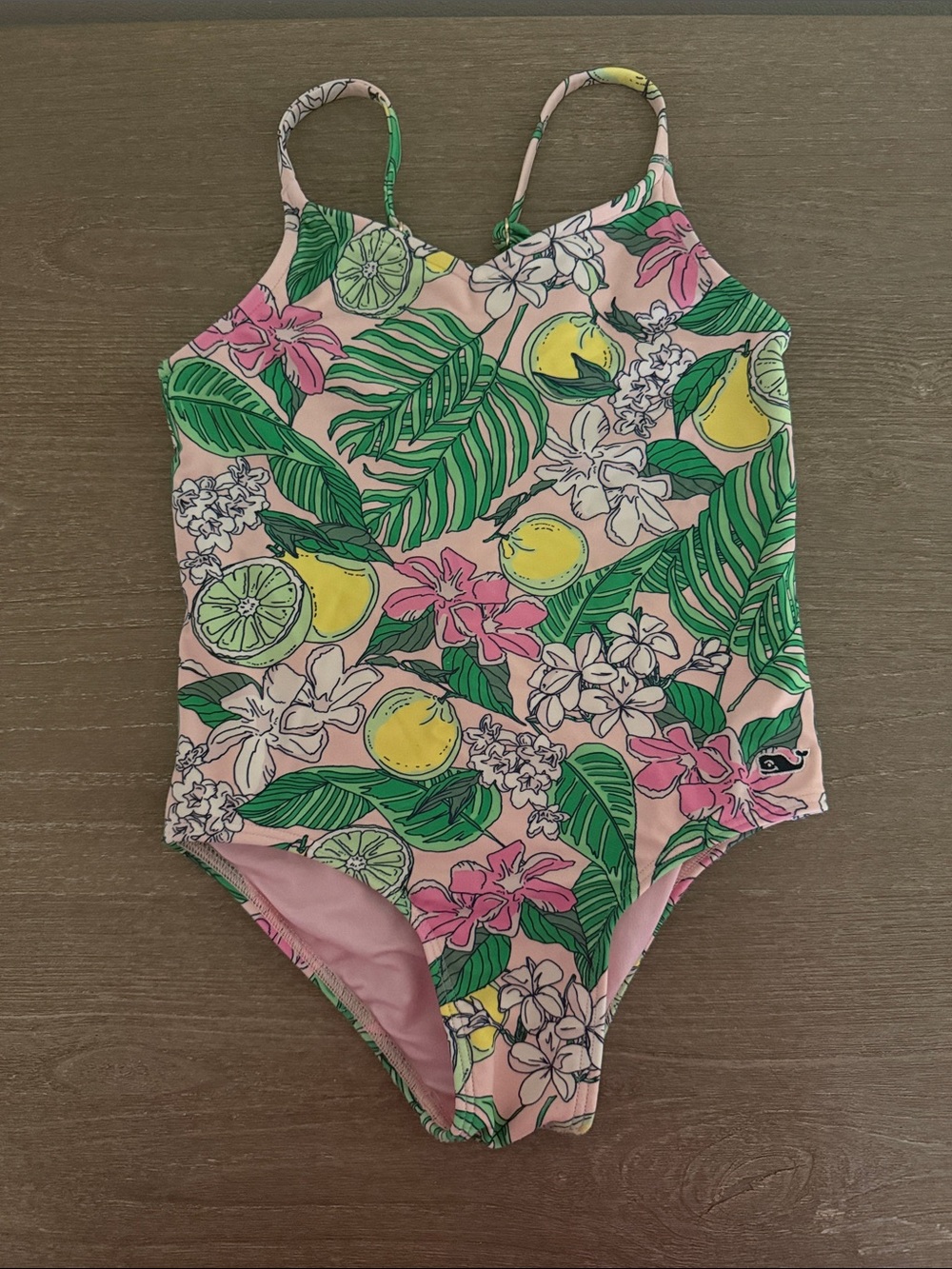 Vineyard Vines Pink Tropical Lemon Floral One-Piece Swimsuit
